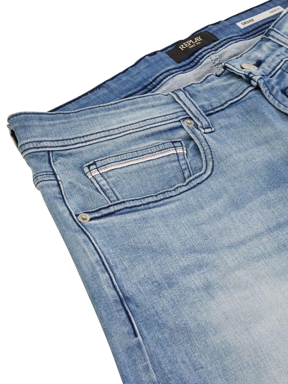 Replay Jeans Herren Stretch Straight Fit Grover Jeanshose Hose Denim – Bild 3