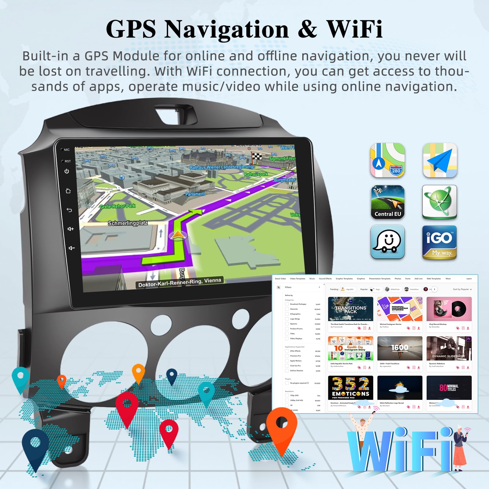 Amazon.com: [2+64G] NHOPEEW Car Radio for Mazda 2 2007-2014 with