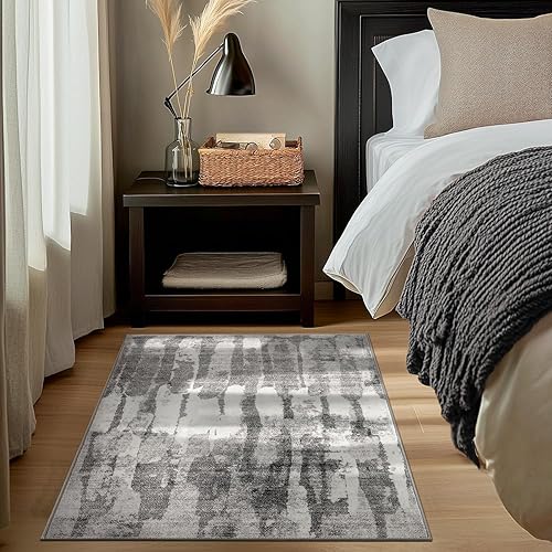 Vista 67 de jinchan Alfombra de pasillo de 2 x 6 pulgadas, lavable, moderna, abstracta, gris, con estampado múltiple, alfombra para interiores, contemporánea