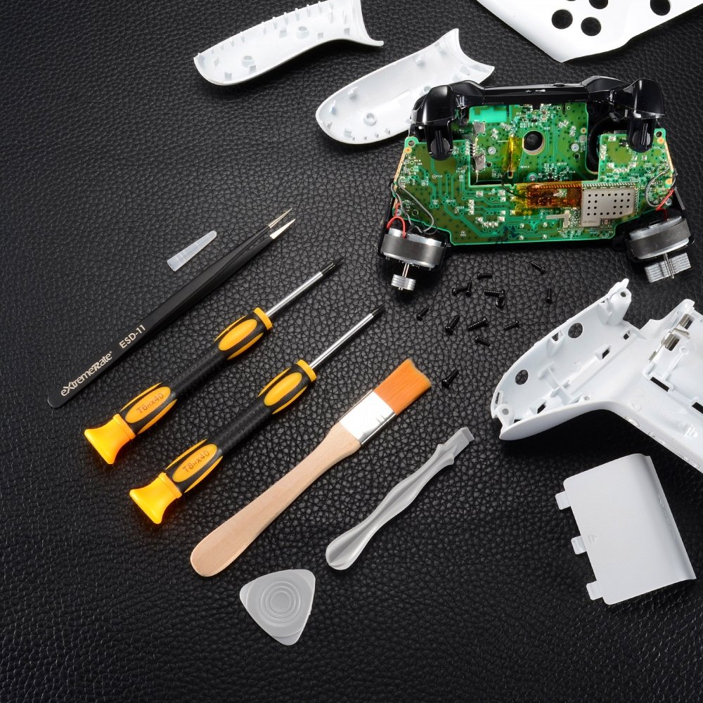 eXtremeRate Destornillador T6 T8H para Xbox one Set de Reparación Herramienta para abrir el mando de Xbox One original Xbox One Elite Xbox One S/X Xbox 360 con Pinzas de repuesto y cepillo de limpieza