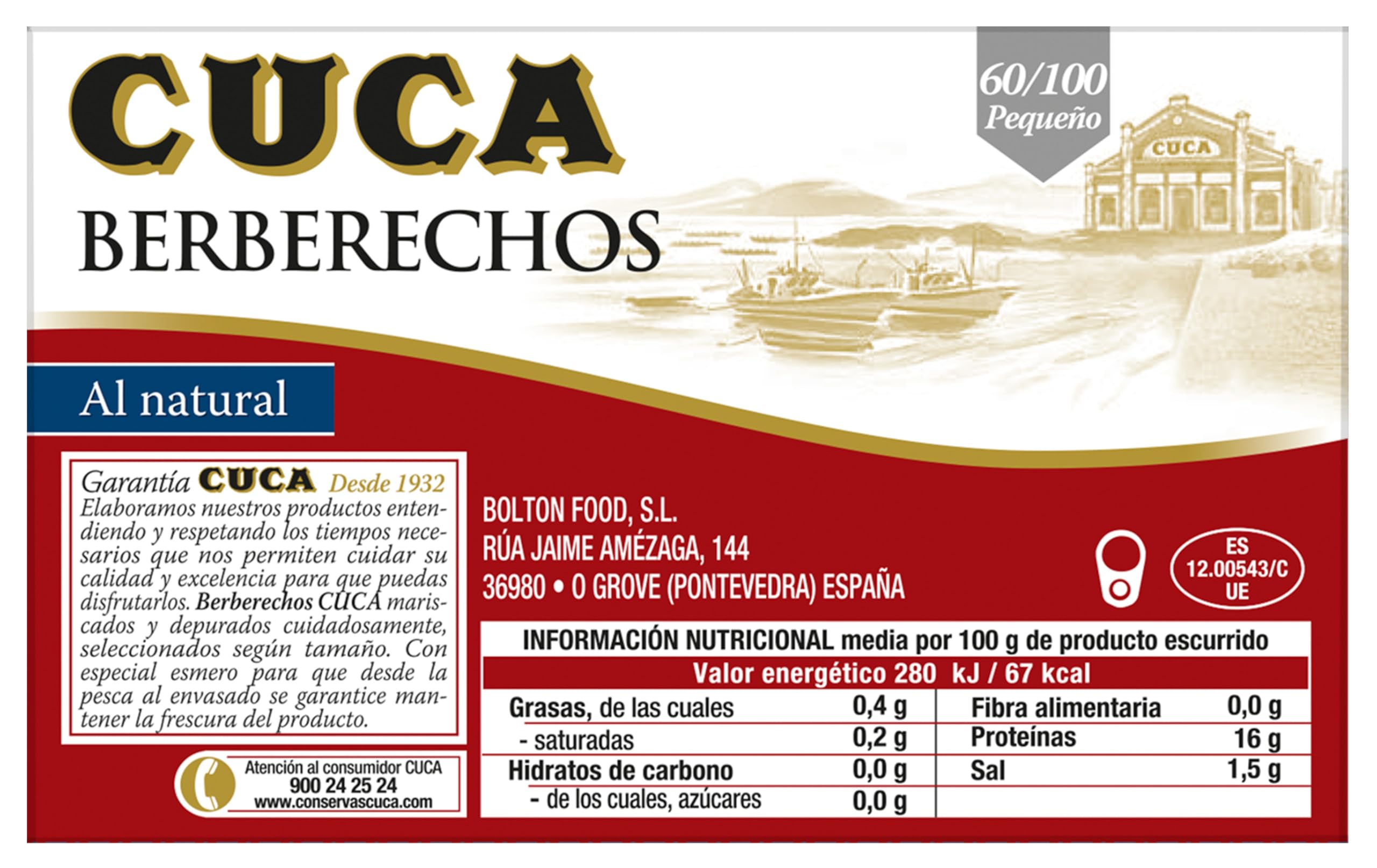 Berberecho Cuca 60/100 Pack de 3 latas