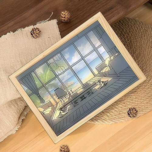 Miniatura 7 de Pintura artística con luz LED, elegante marco de fotos iluminado, para pared, dormitorio, sala de estar, decoración del hogar, LED brillante detrás