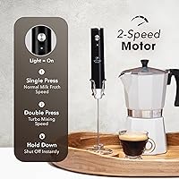 Vista 4 de Zulay Kitchen Rechargeable Milk Frother Handheld - Lux 4 Whisks, Powerful 2-Speed Motor, Waterproof, 2000mAh Battery - Drink Mixer for Latte
