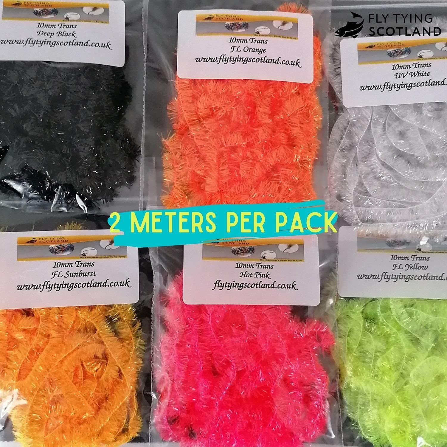 Fly Tying Scotland 6 Packs 10mm Trans Fritz Fly Tying Materials Great