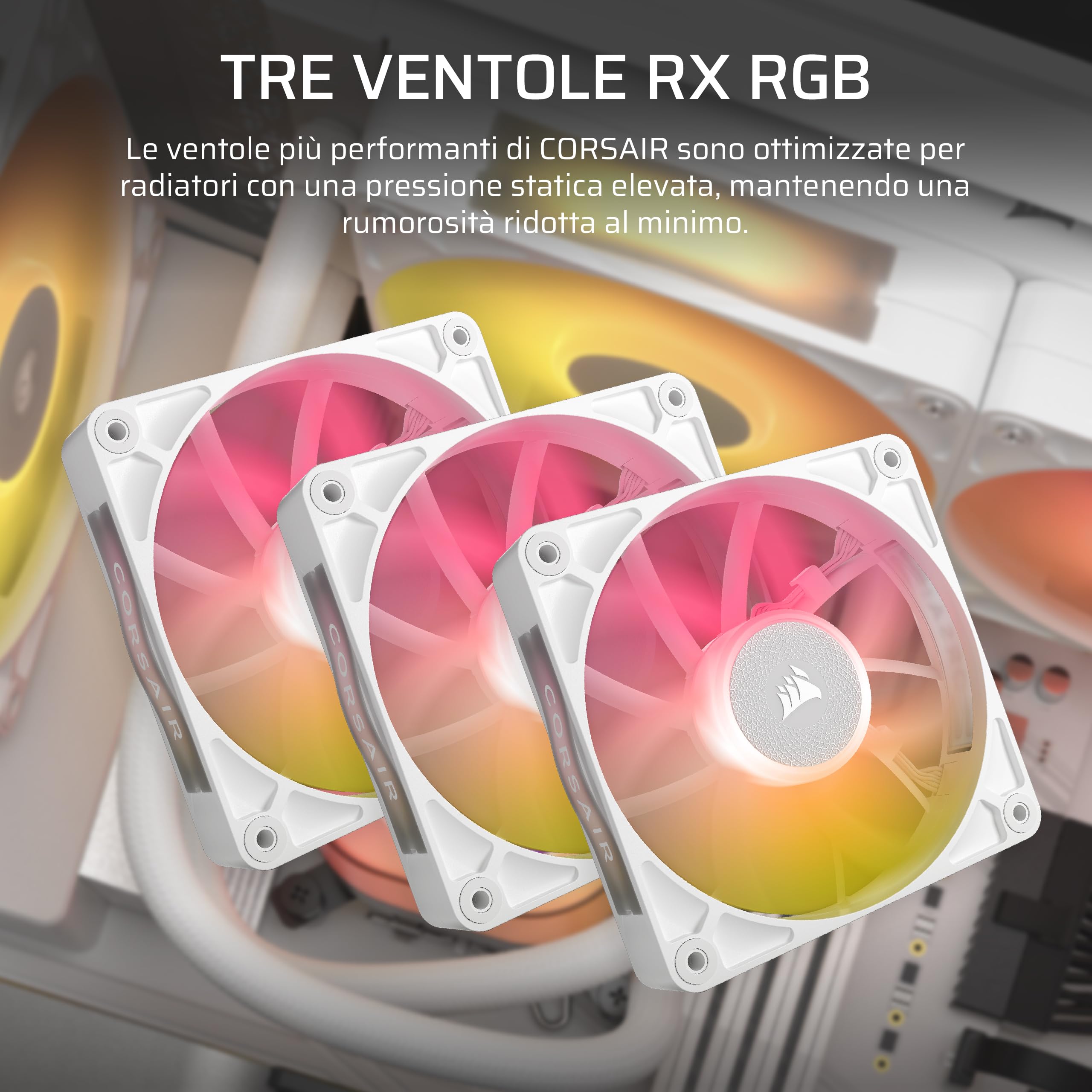 CORSAIR iCUE LINK TITAN 360 RX LCD Raffreddatore CPU a Liquido – Motore di Raffreddamento FlowDrive – Intel LGA 1851/1700, AMD AM5/AM4 – 3x RX120 Ventole RGB – iCUE LINK System Hub Incluso – Bianco