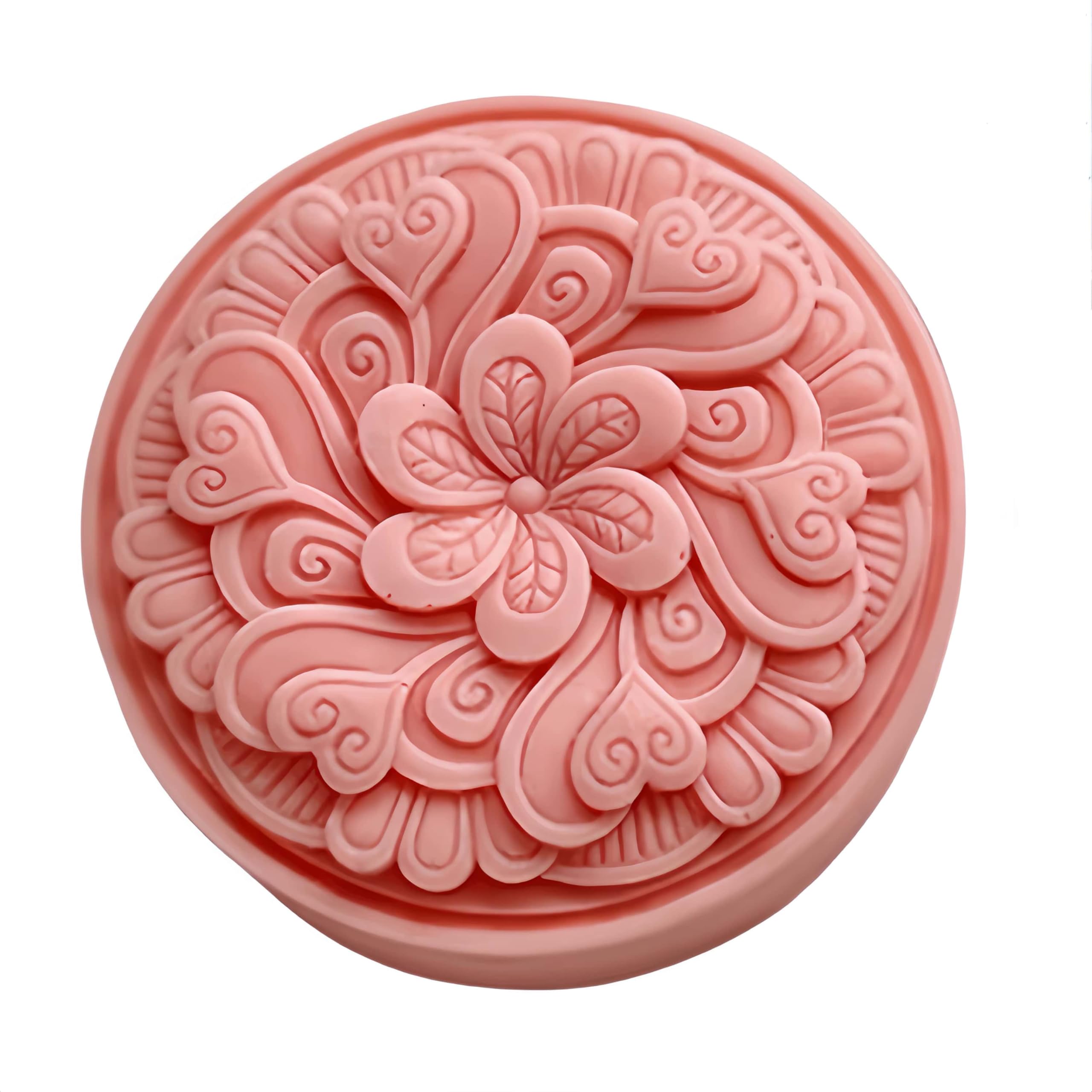 Molde de jabón de plumas de pavo real, moldes redondos de silicona para jabón natural, cera perfumada, pastel, molde difusor de yeso aromático