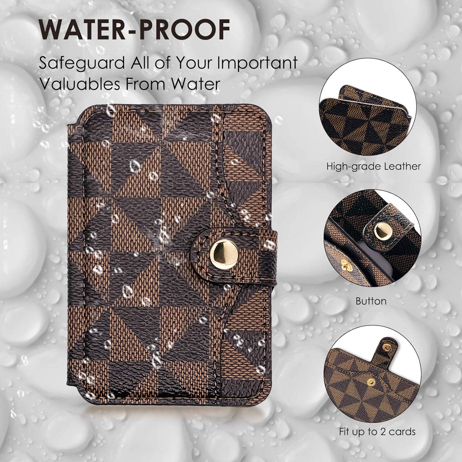 M-Plateau Card Holder for Phone, Stick On Phone Wallet With 3M Adhesive (Brown and Black) - Image 6