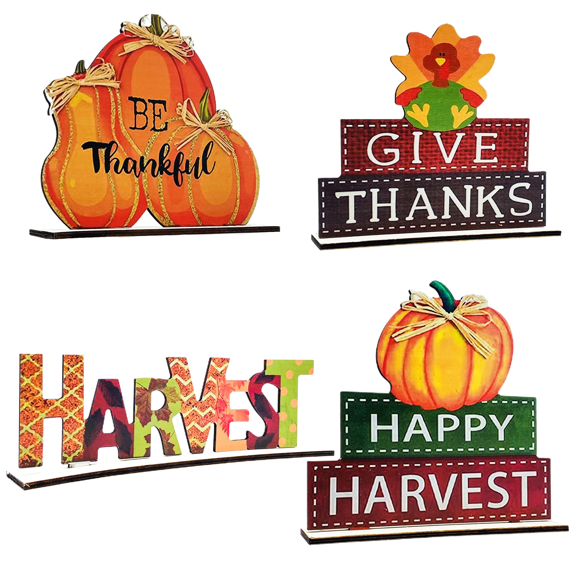 SANKUU Decorative Signs Wooden Centerpiece Signs Harvest Party Thanksgiving Table Decoration