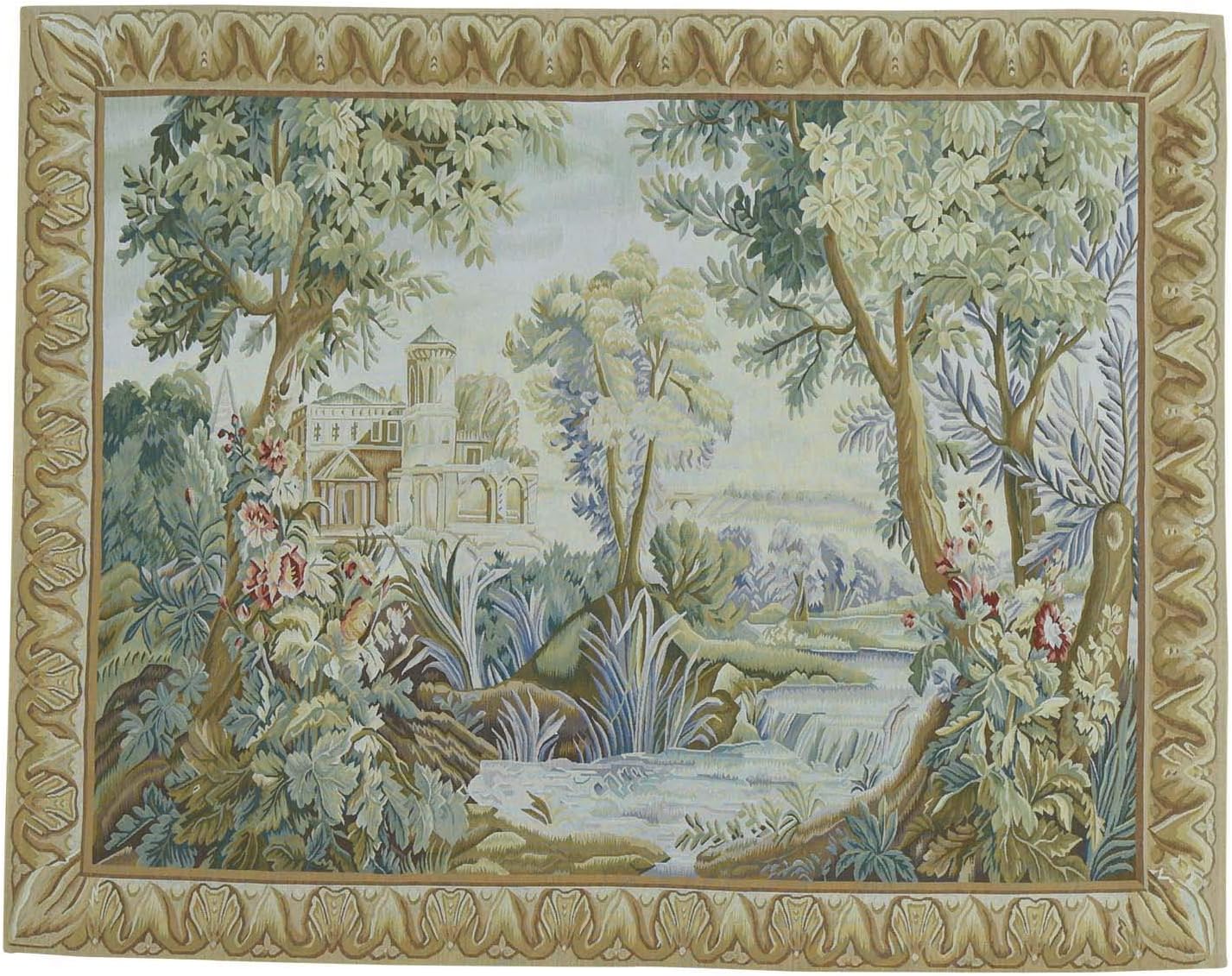 Shahbanu Rugs Hand-Woven Aubusson Tapestry Design Pure Wool Oriental Rug (4'9" x 6')