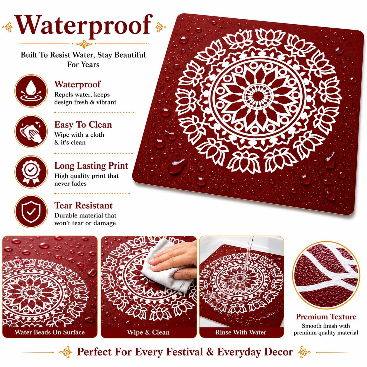 Rangoli Stickers - Diwali & Festival Decor -5 Rangoli Stickers - Diwali & Festival Decor -5