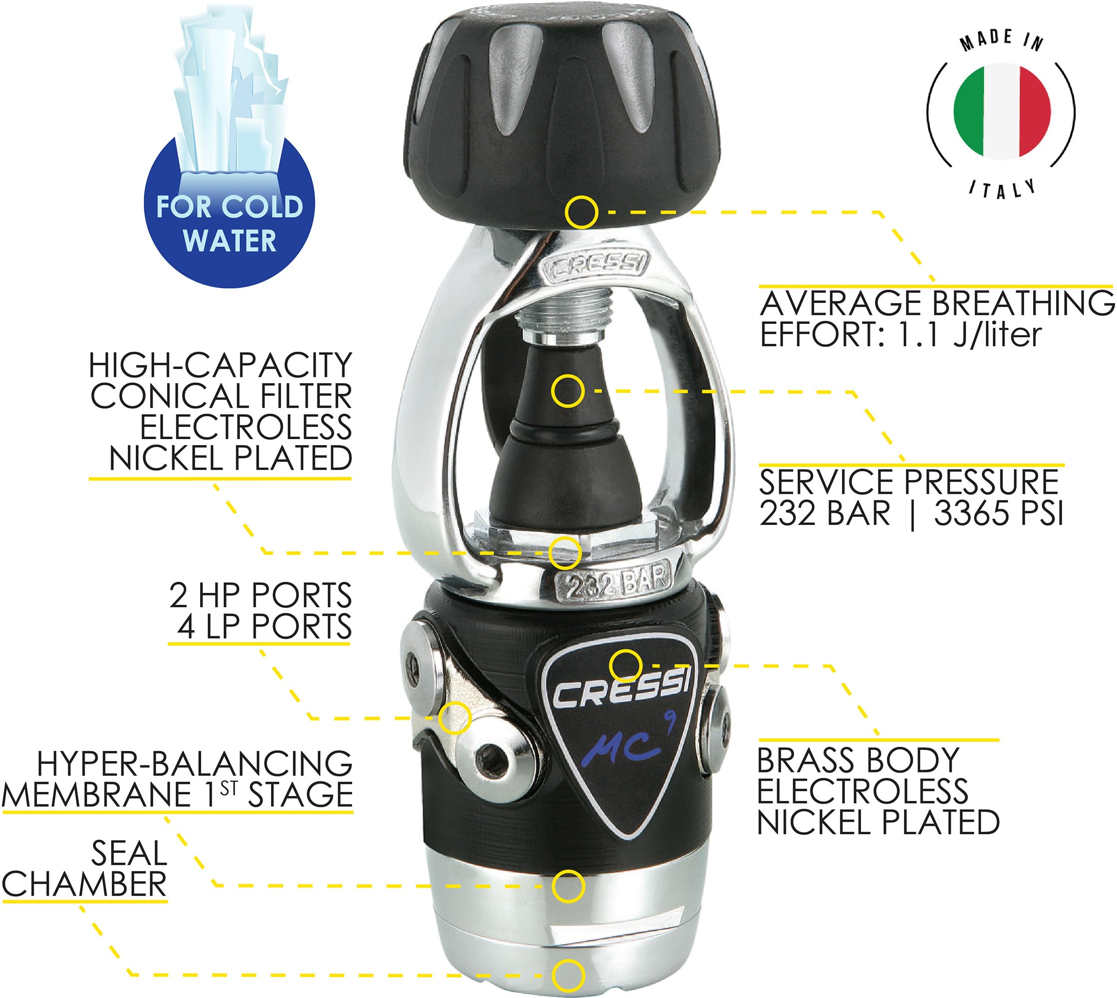 Cressi MC9-SC/Compact Pro + Octopus Compact Pro, INT