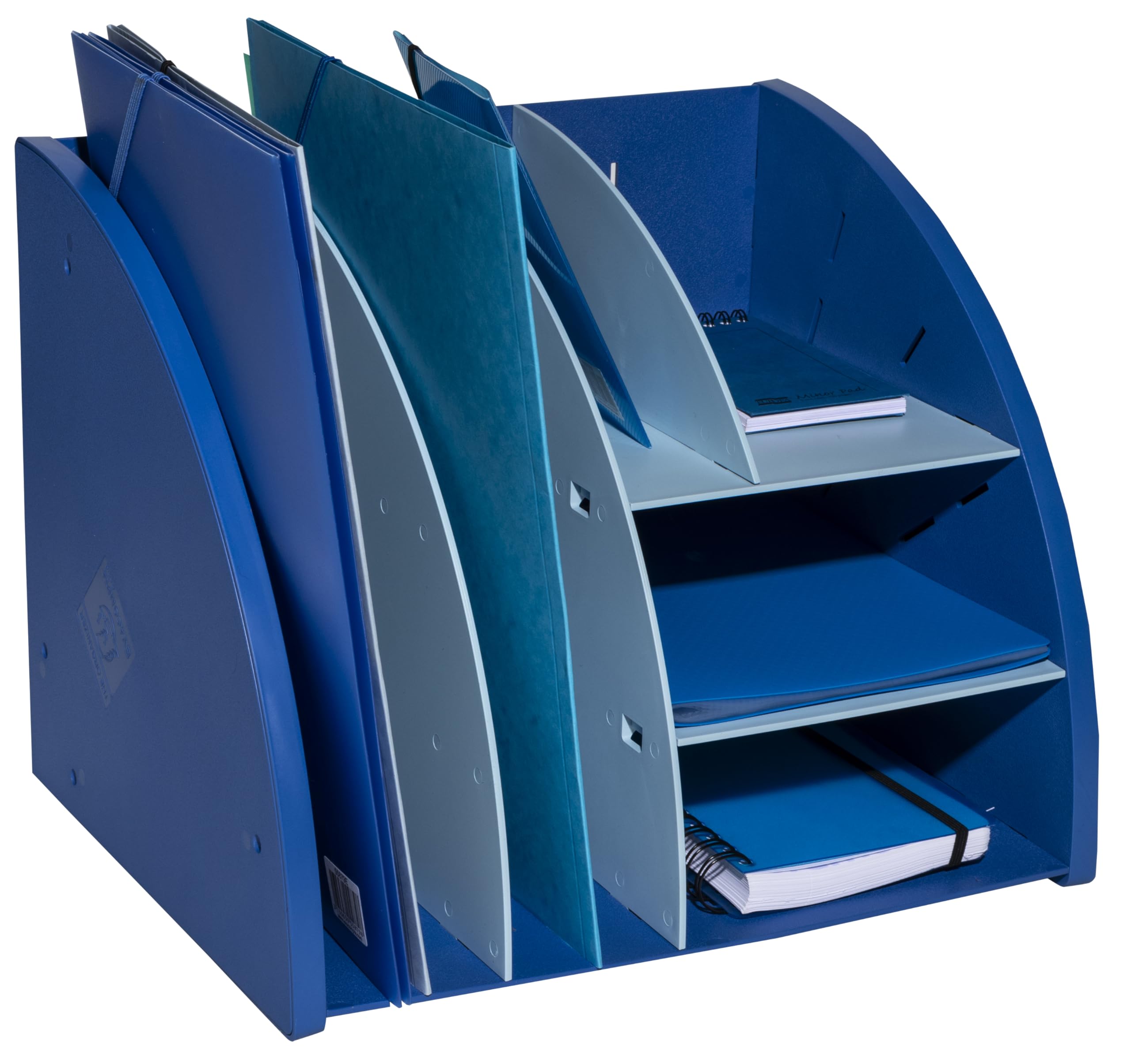 EXACOMPTA - Rif. 394202D - 1 organizer da scrivania, organizer Bee Blue, accessorio da scrivania multifunzionale 6 scomparti A4, A5, A6 verticale/sdraiato, prof 36 x 29,5 x 6 cm, blu navy/azzurro