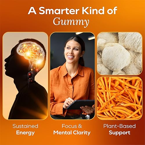 Miniatura 4 de MYCL Limitless - Gomitas de hongos  320 mg de melena de león y Cordyceps cuerpo fructífero + 180 mg de Citicolina Cognizin  Enfoque, claridad mental