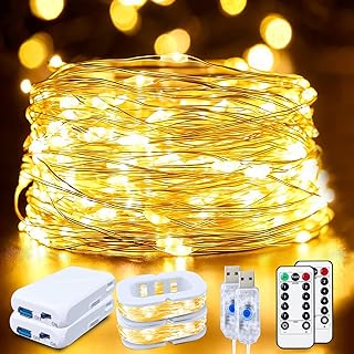 1 Pcs Warm White Fairy Lights 16Ft 50LED String Lights with Remote