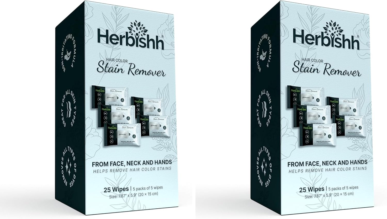 Herbishh Hair Color Stain Remover Wipes - Gentle Formula for Dye Cleanup, Skin-Friendly Travel Pack (Pack of 10)