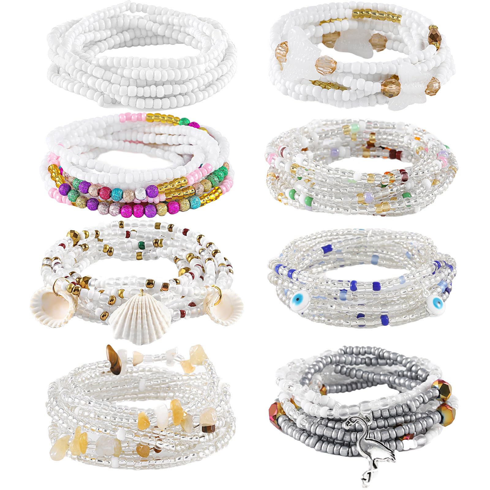 Elabest Tie On African Waist Beads For Women Non Stretching - Main Image