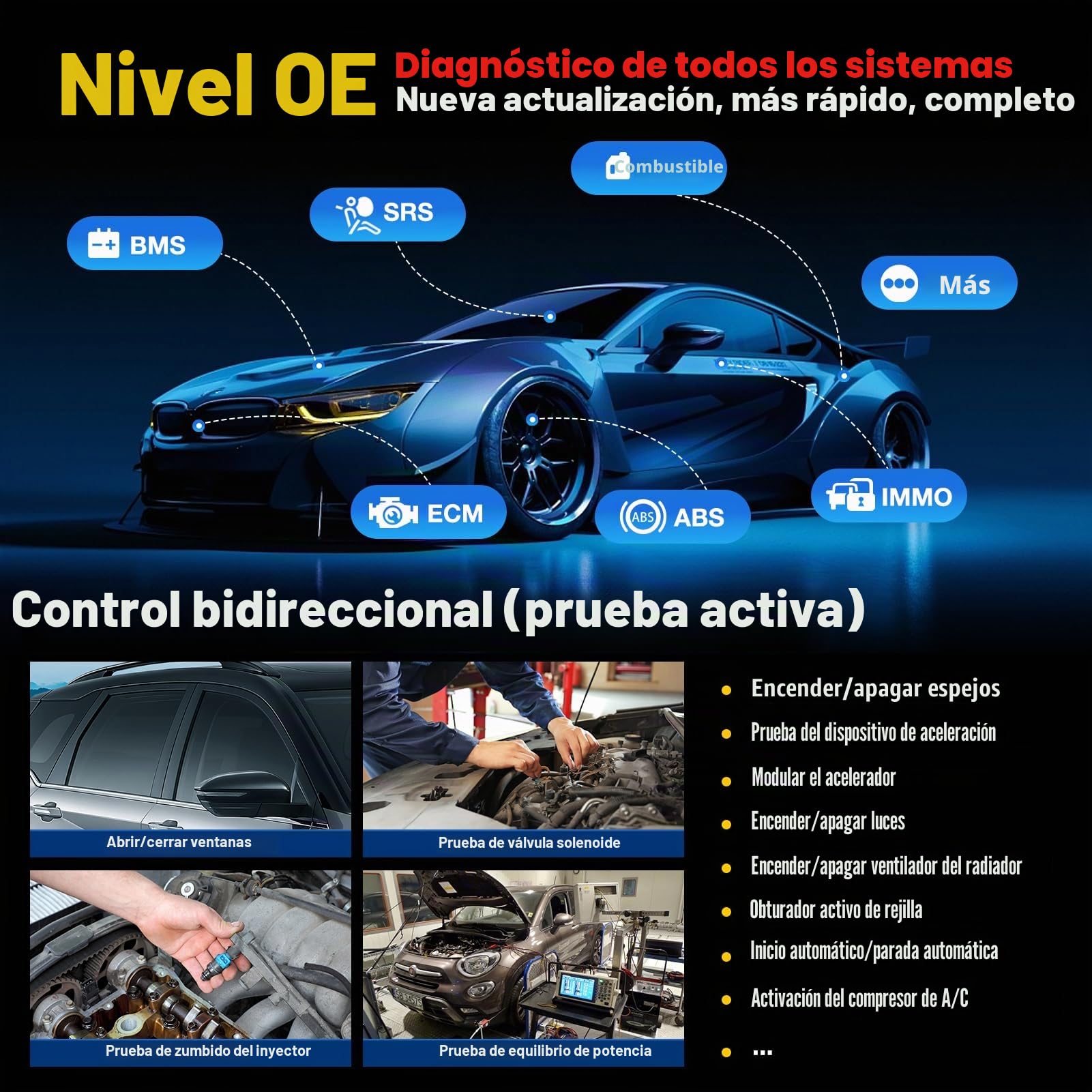 LAUNCH X431 Pro TT OBD2 Diagnosis Coche Multimarca Sistema Completo Bidireccional, ECU Codificación, ABS, Reinicio de Aceite, EPB, SAS, DPF, BMS, SRS, TPMS Escáner Diagnóstico