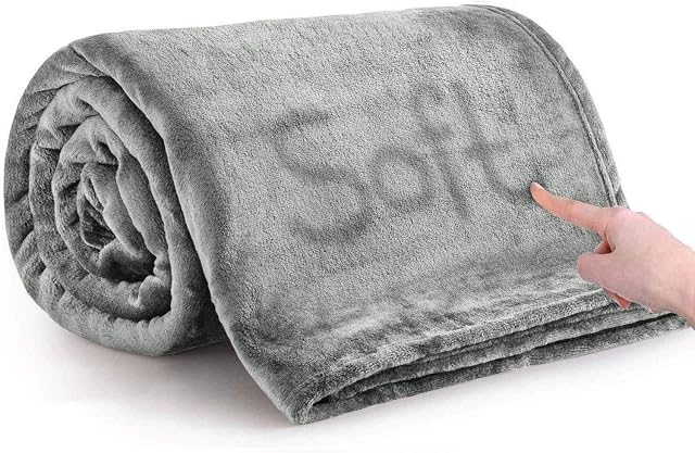 Silk Touch Warm Flannel Fleece Blankets - 400 GSM Silver Throws for Sofa Fluffy Blanket Bed Throw for Bedroom, Couch, Travel, Kids, Bedroom Accessories (Silver Grey, King (200 x 240 CM))