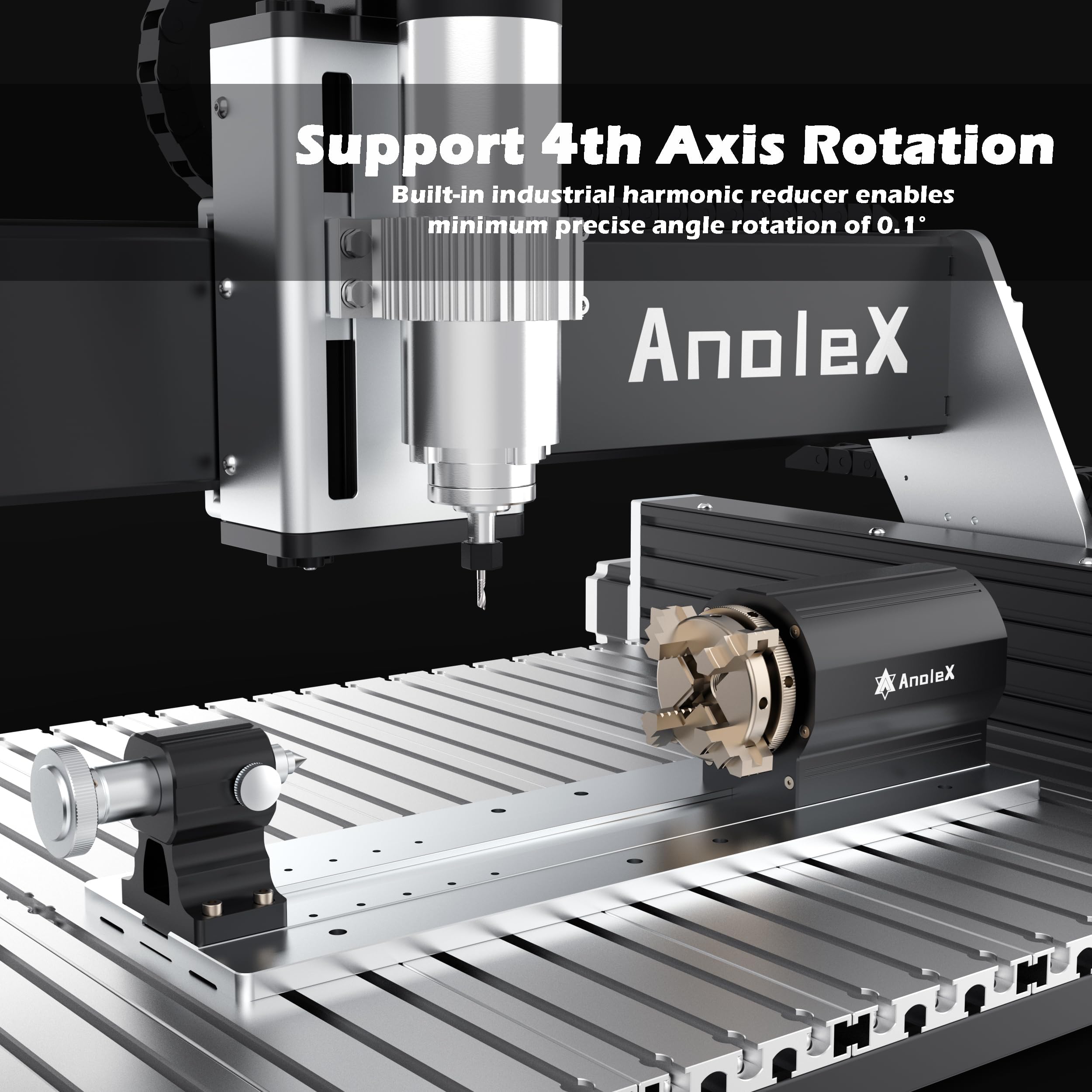 RX6040 CNC-Fräsmaschine mit 1,5 KW luftgekühlter Welle, XYZ Doppel-Stahllinearführungen und 1204-Kugelschrauben für Metall, Aluminium, Messing, Holz, Acryl, PCB