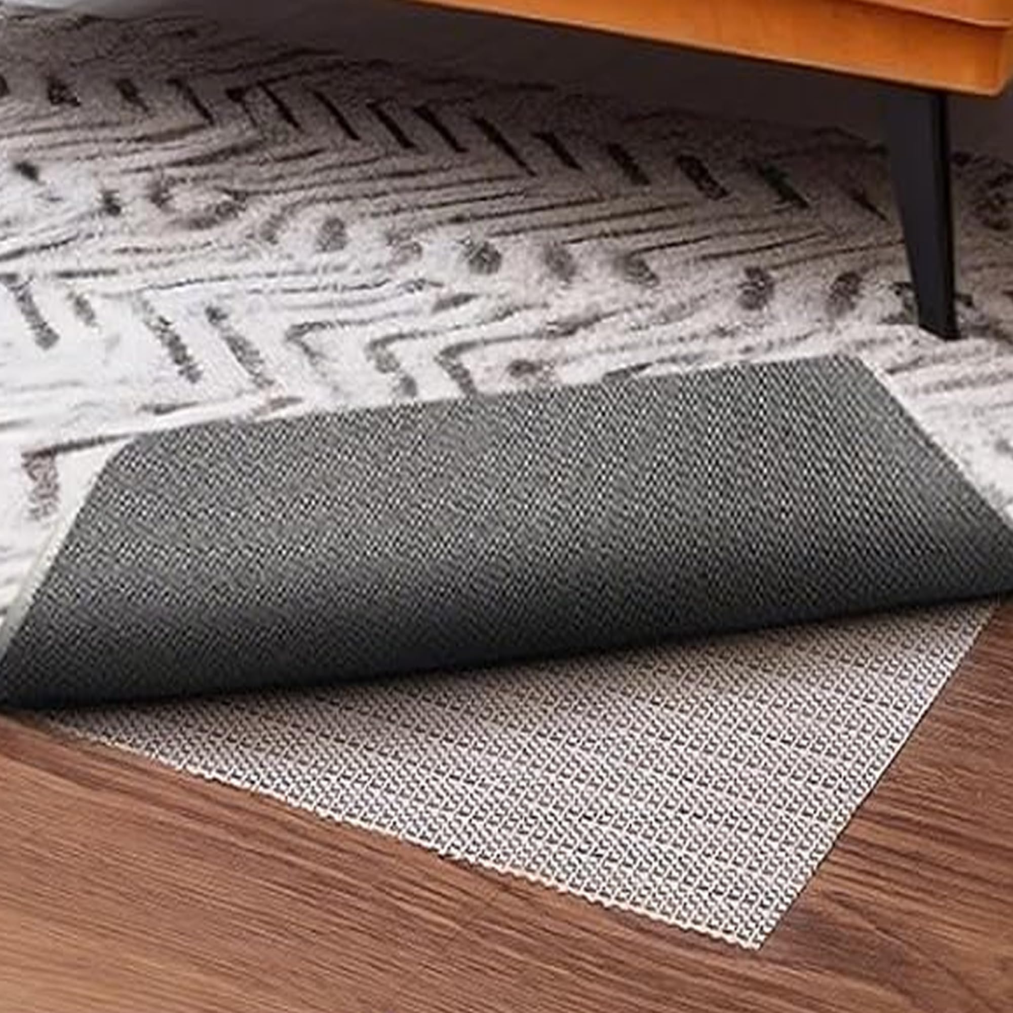 Tappetino Antiscivolo 185 x 190 cm Antiscivolo Sottotappeto Rete Adattabile Tagliandolo per Tappeti, Moquette e Pavimenti Laminati, bianco