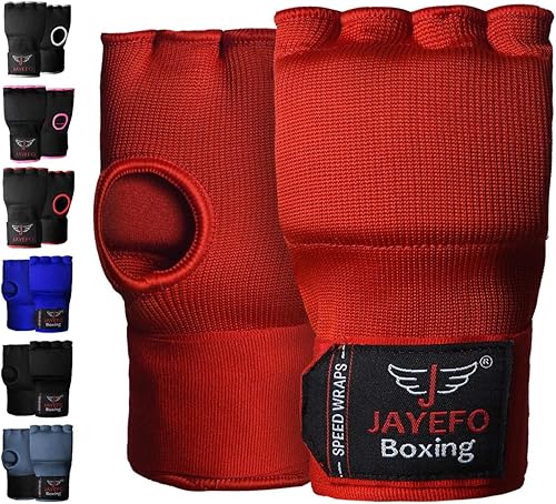 Jayefo - Vendas acolchadas unisex, para interior de guantes, con gel, elásticas, para entrenamiento de boxeo, vendas rápidas para manos, para