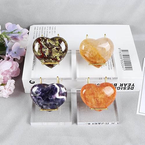Miniatura 6 de SMQ Piedra de corazón de amatista natural de 2.362 in, piedra preciosa pulida, palma de bolsillo, cristales de chakras grandes y piedras curativas,
