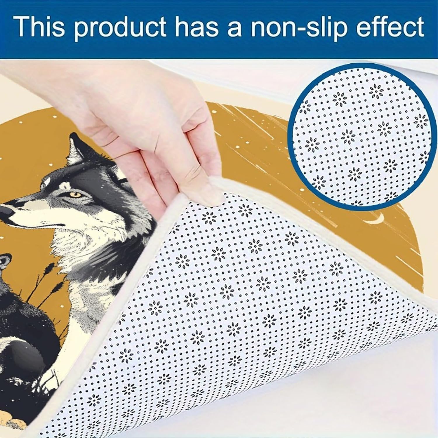 Wolves Family Kitchen Mat Kitchen Rug Set | Kitchen Rugs Flannel Velvety Washable breathable Water Absorbent Soft ，kitchen utensils for Kitchen, Floor,Laundry