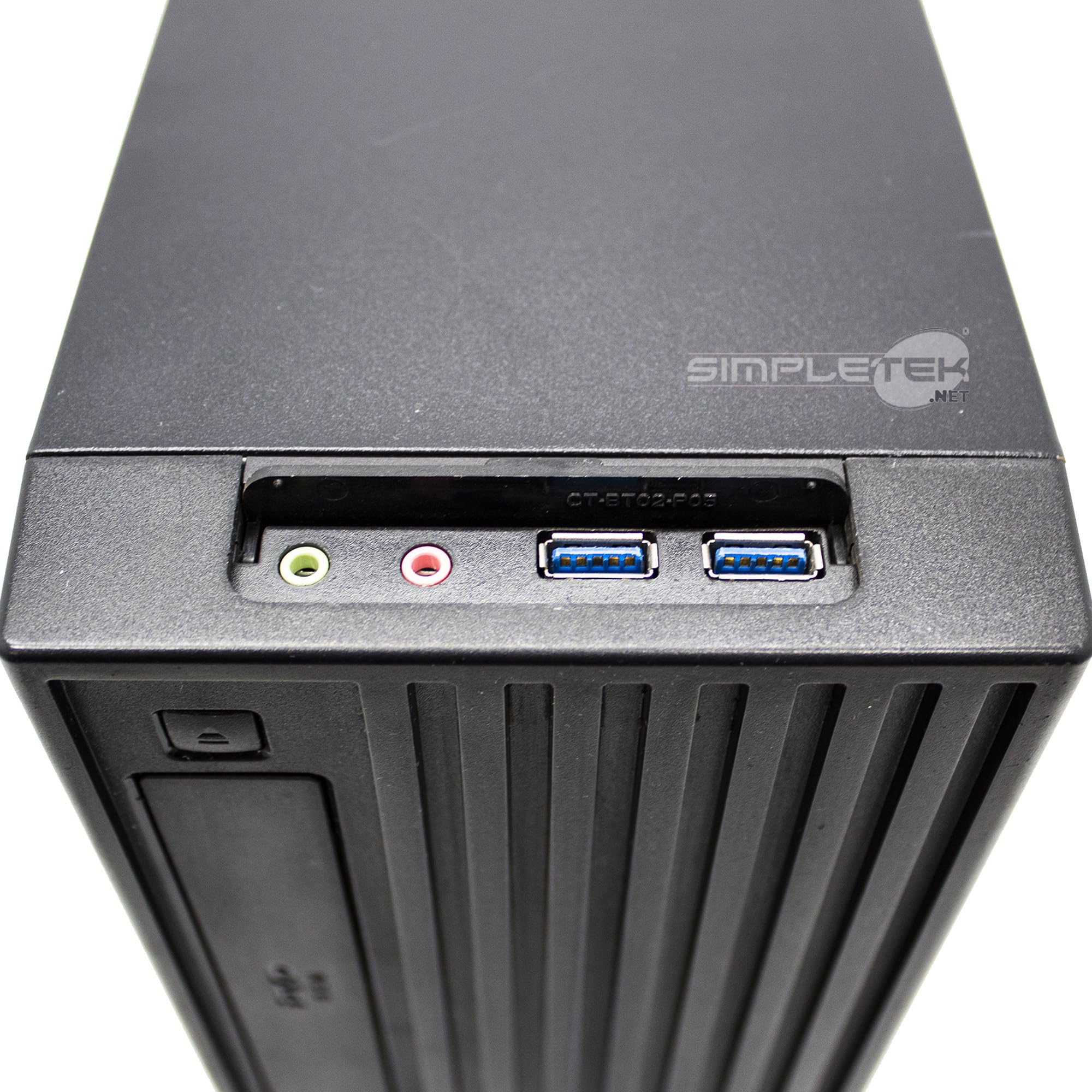 SIMPLETEK - Case PC BT-02B-U3 Mini Tower SFF SFX ITX | 2x USB 3.0 + Audio Frontali | Slot Ventole 80mm + 2x 60mm + 3,5" + 5,25" + 2,5" + PCI | Alimentatore PSU 350W Incluso (Ricondizionato)