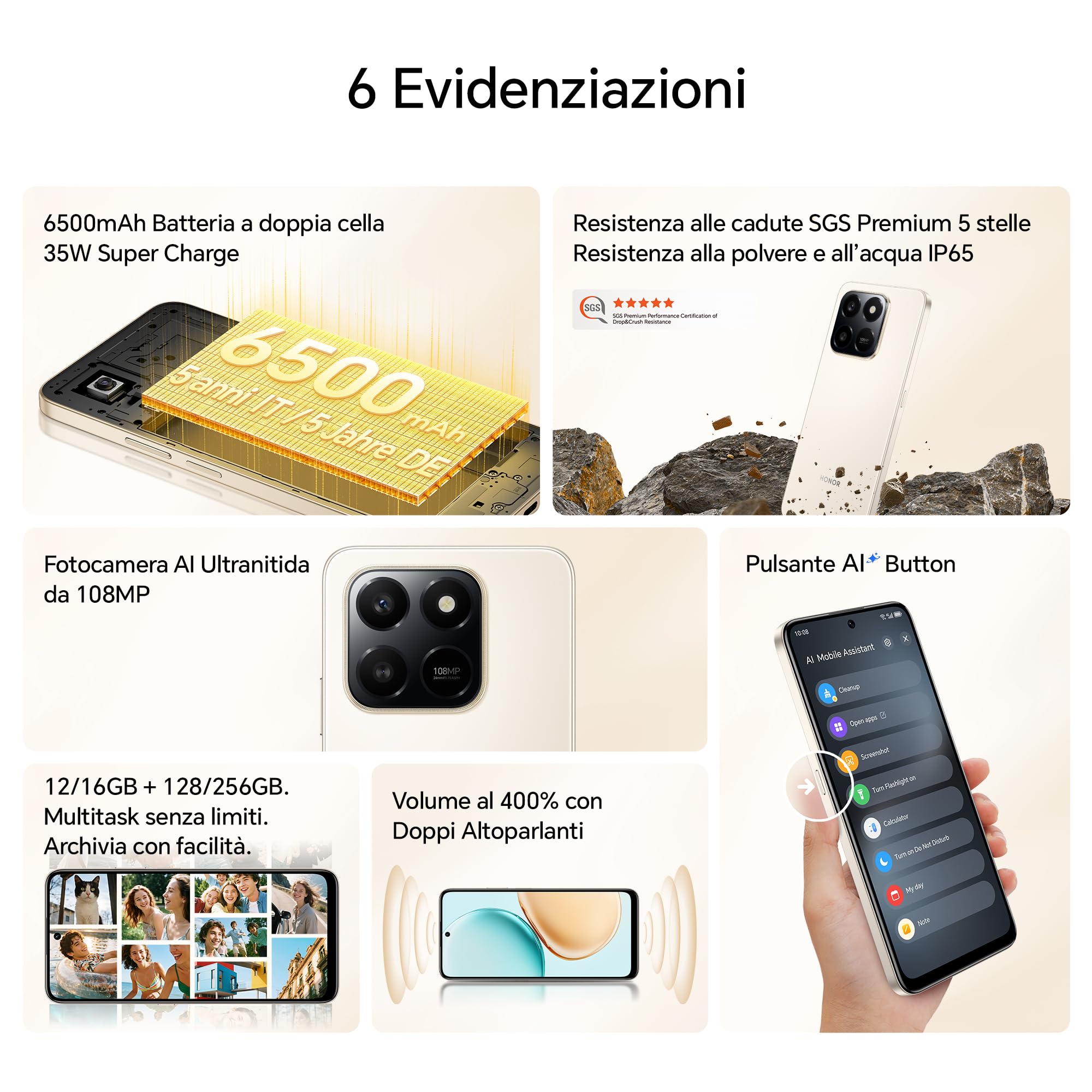 HONOR 400 Smart Smartphone 6.77 Pollici 108MP - Dettaglio
