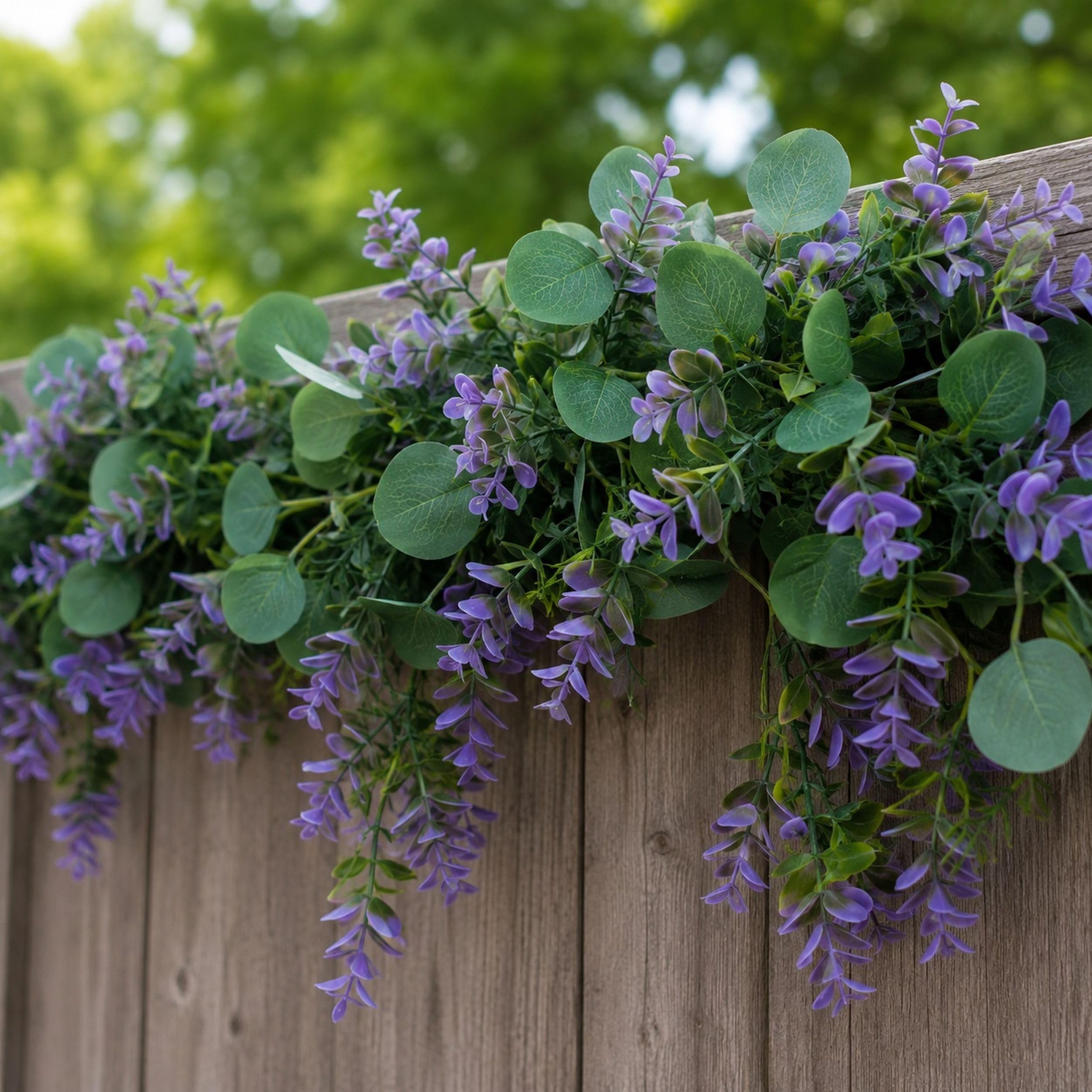 Rowan Gardening Accessories 1.8M Purple Eucalyptus Garland Garden Trailing Flower Vine Outdoor from B&Q