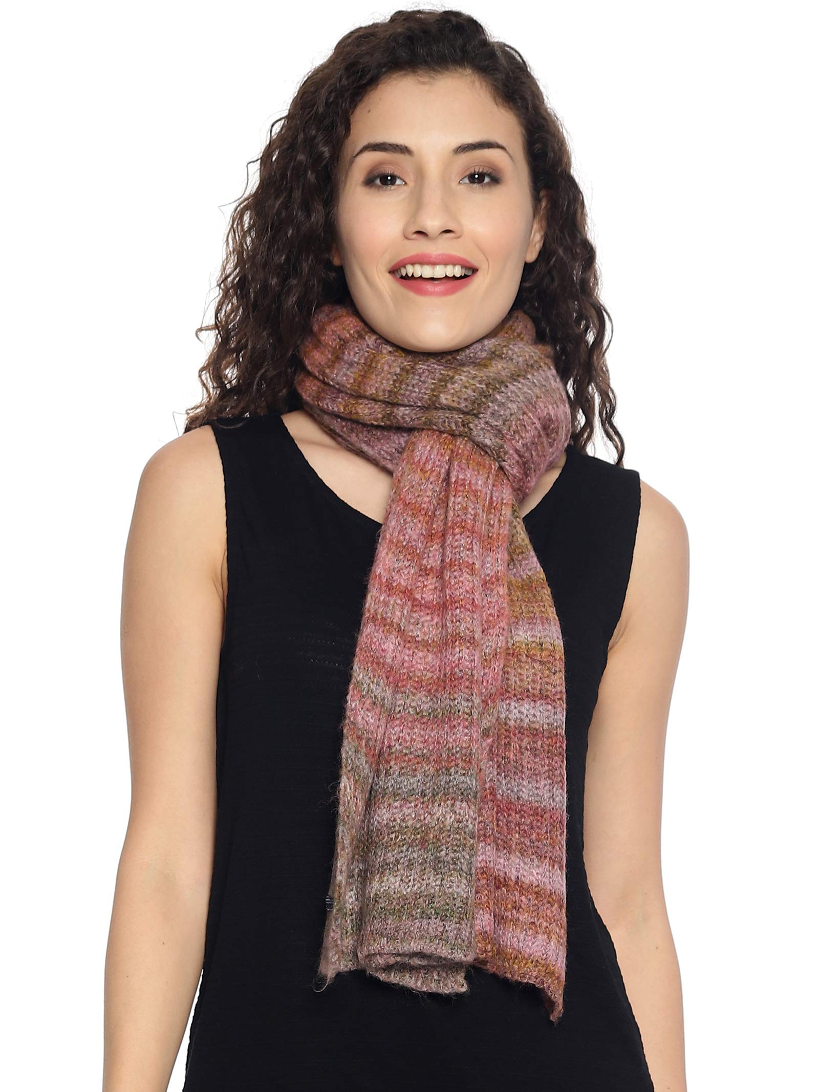 513Women's's Acrylic Casual Winter Wear Striped Knitted Premium Muffler