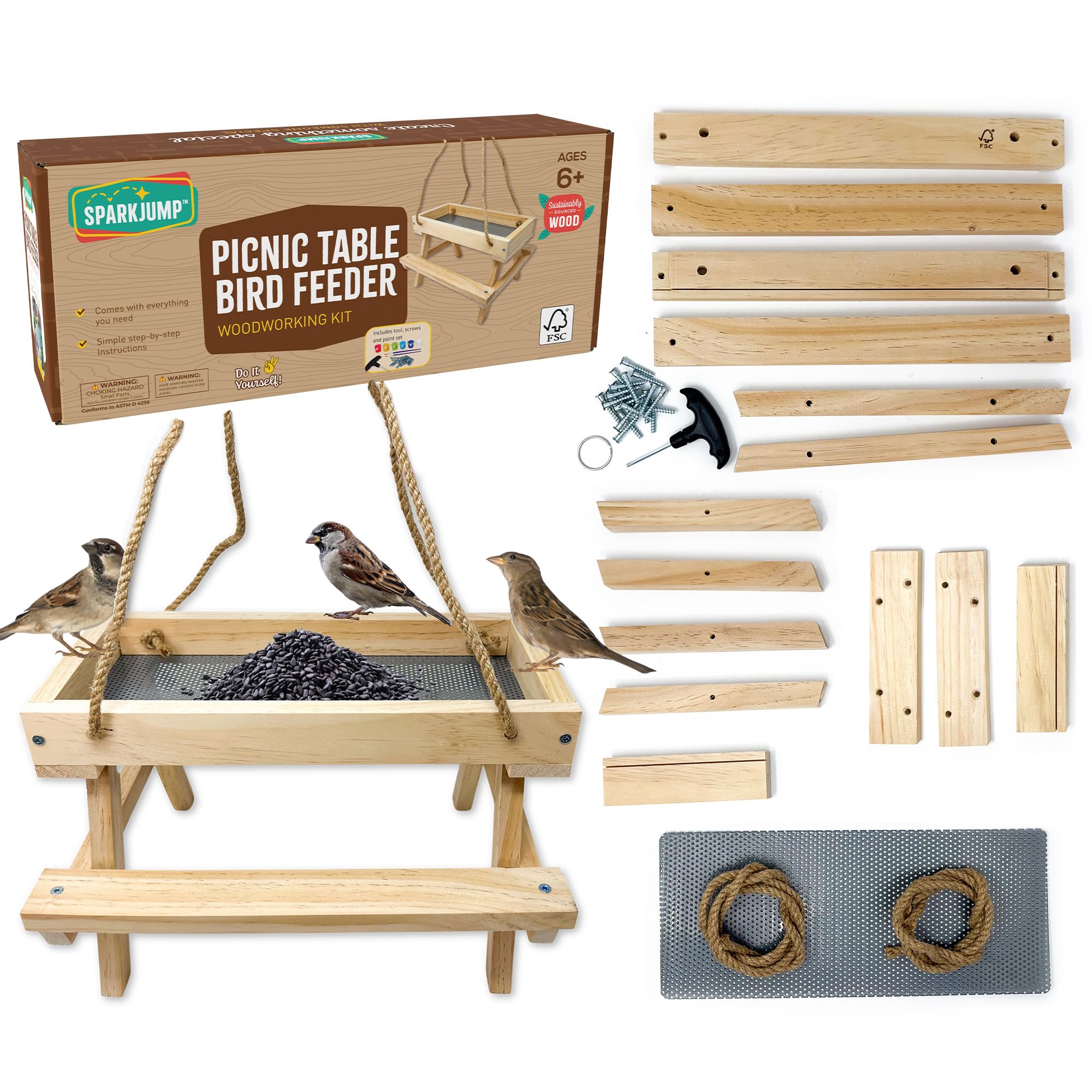 Amazon.com : SparkJump Picnic Table Bird and Squirrel Feeder Kit