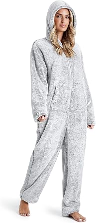 CityComfort Onesies for Women Soft Comfy Fleece Pyjamas Nightwear for Women Fluffy Fleece Onesie Lounge Wear Sizes S-XL