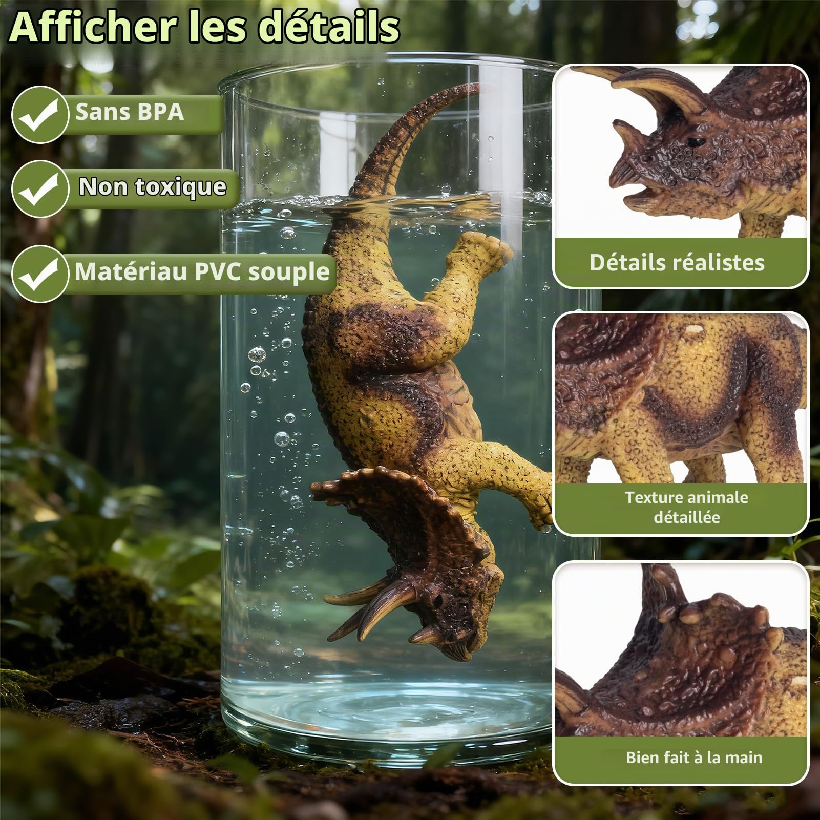 Grand Jouet Dinosaure Tyrannosaurus Rex avec 10 Mini-Dinosaures, brumisateur à Eau et Rayon Lumineux Rouge, rugissements de Tonnerre et Effets sonores pour Enfants de 3, 4, 5, 6 Ans.