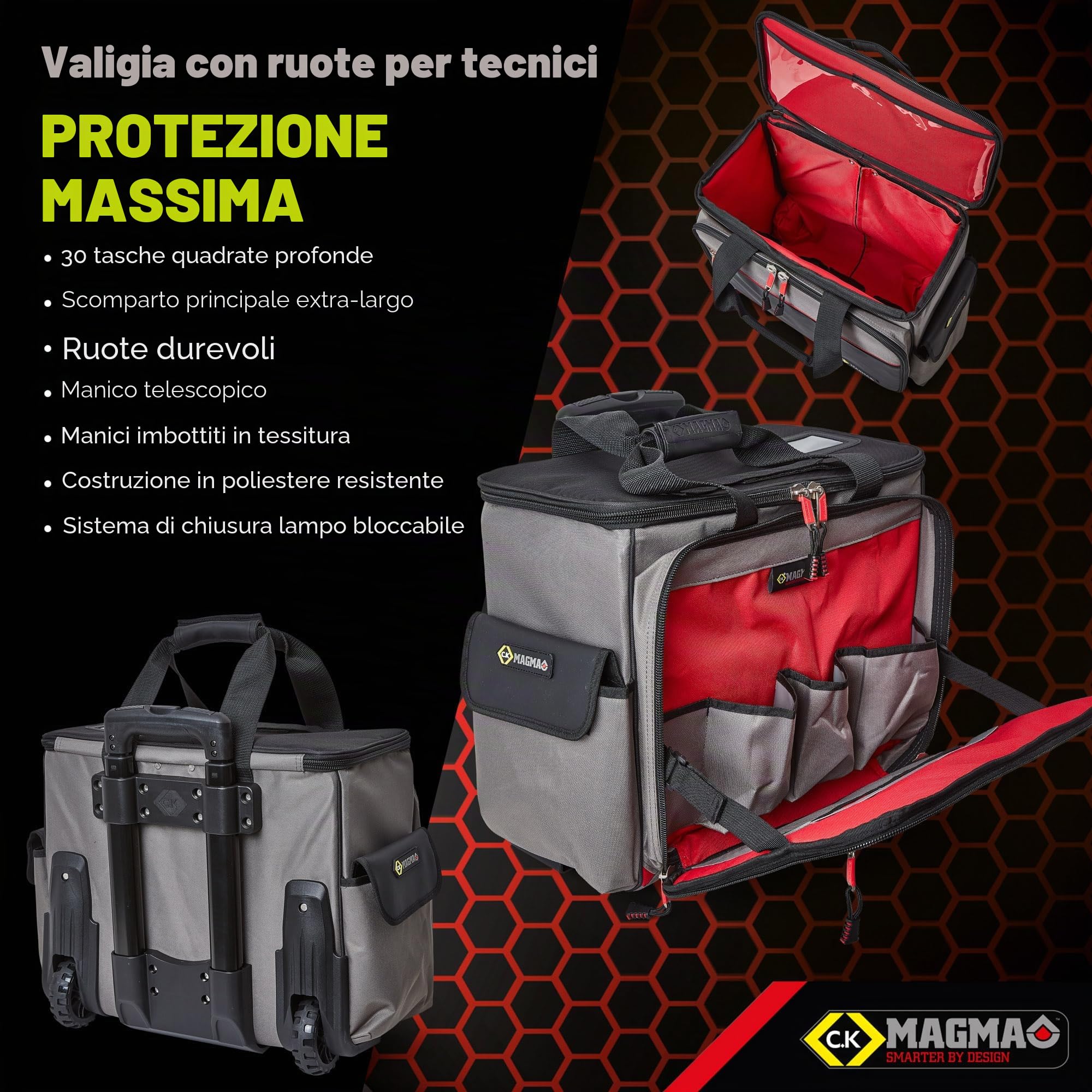 Borsa porta attrezzi per tecnici con ruote