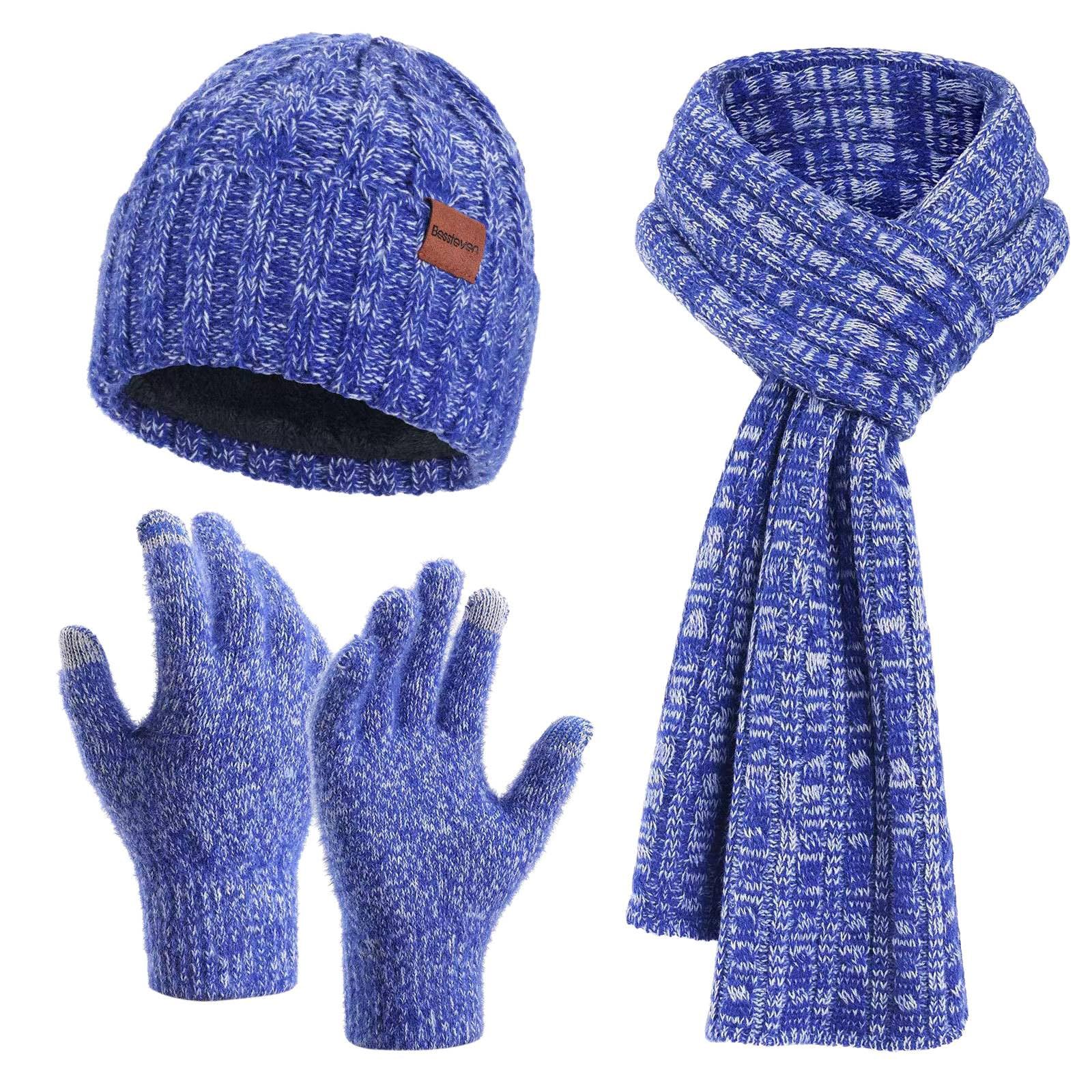 Ensemble Bonnet Echarpe Gant Femme - Ensemble Écharpe Bonnet et Chauds pour Homme et Femme - Hiver 2024 - Style Coordonné Trois Pièces