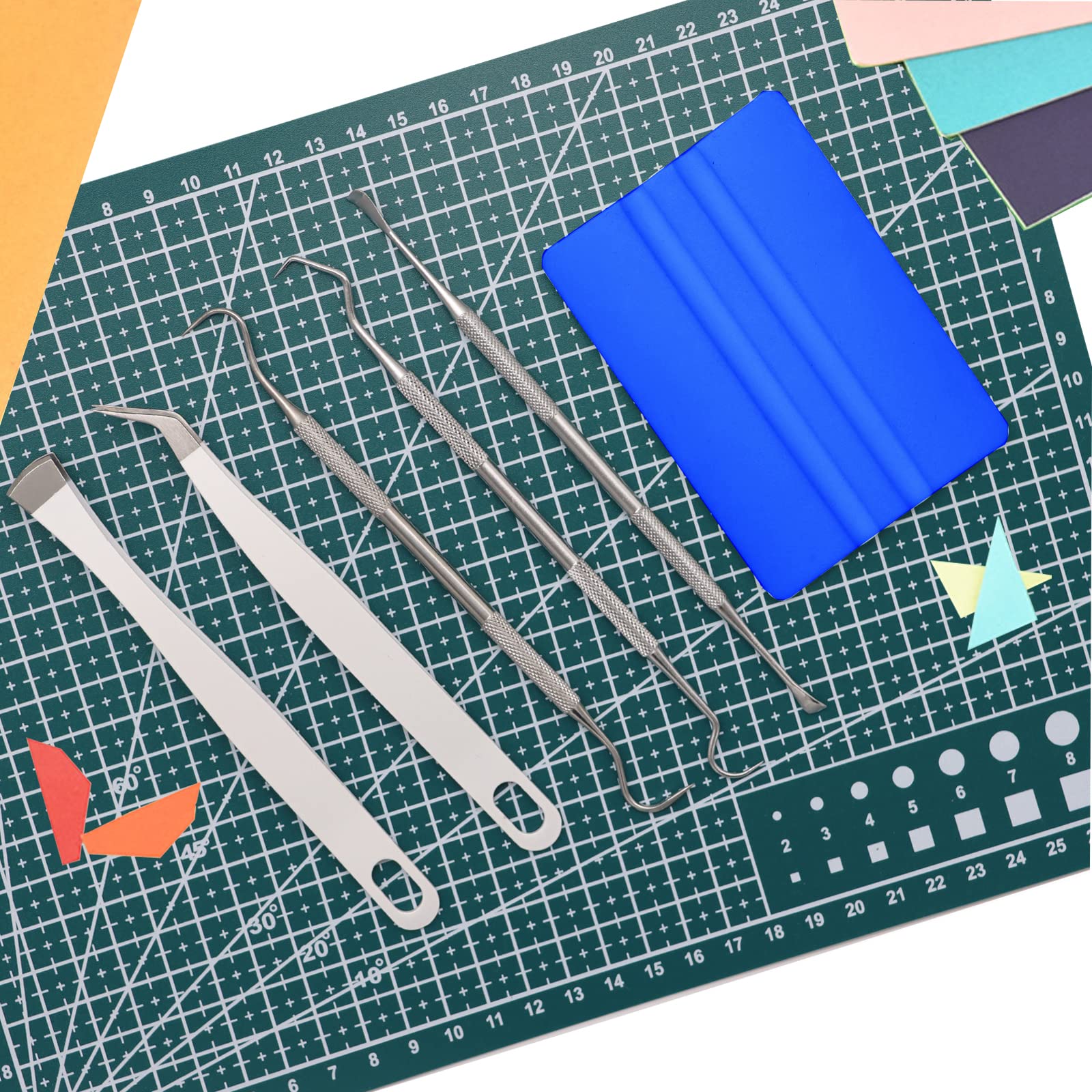 Kasanni 6 Pezzi Strumenti per Diserbo in Vinile DIY Utensili per Decoupage in Vinile Strumenti Set Base per Scrapbooking, Silhouette, Htv, Goffratura, Adesivi, Etichette