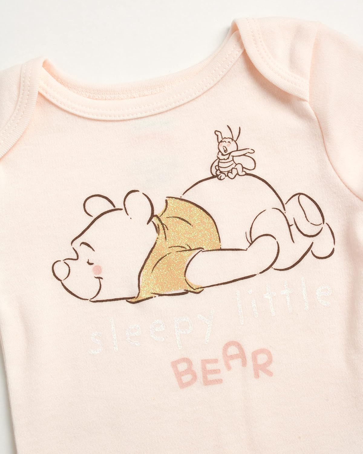 Disney Newborn Baby Girl Boy Clothes - 7 Piece Mickey Mouse Winnie the Pooh Bib Onesie Overall Beanie Pants Gift Bag Gift Set - Image 5