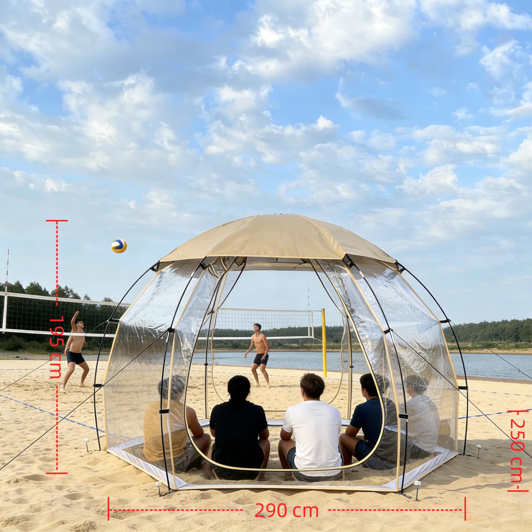 Transparentes Zelt für 4-6 Personen Hemisphärisches Winter-Bubble-Zelt Winddicht, Wasserfest, Warm Einfache Montage Sternenhimmel-Zelt für Garten, Seeseite & Camping