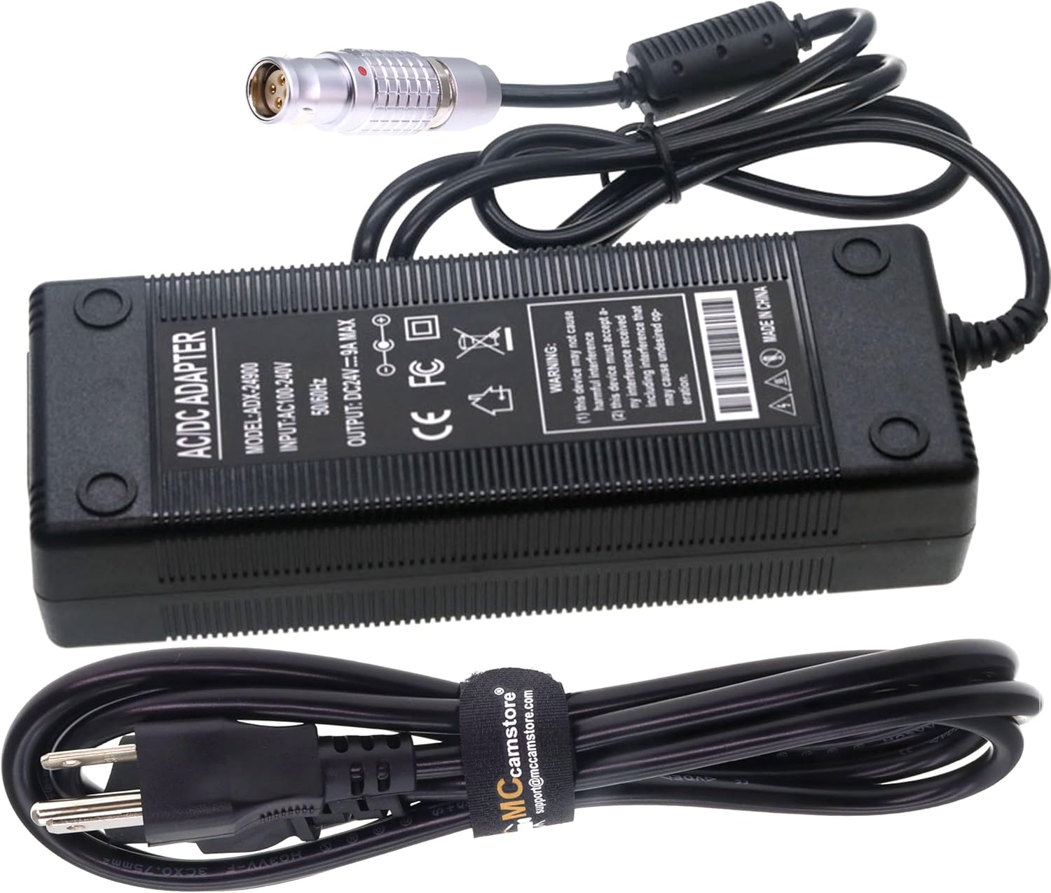 AC Power Adapter Cable for FUJIFILM GFX ETERNA 55 Camera, D-tap to 4 Pin Female, 24V 9A 220cm