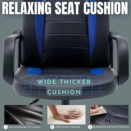 Miniatura 5 de Silla de videojuegos ergonómica para juegos de computadora para adolescentes, adultos, niños, jugadores, oficina en casa, escritorio ejecutivo