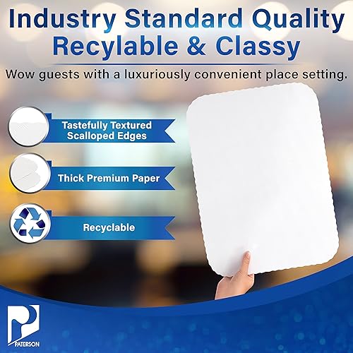 Miniatura 4 de Paterson - Manteles individuales desechables de papel blanco, 14 x 19 pulgadas, 1000 unidades a granel, en relieve