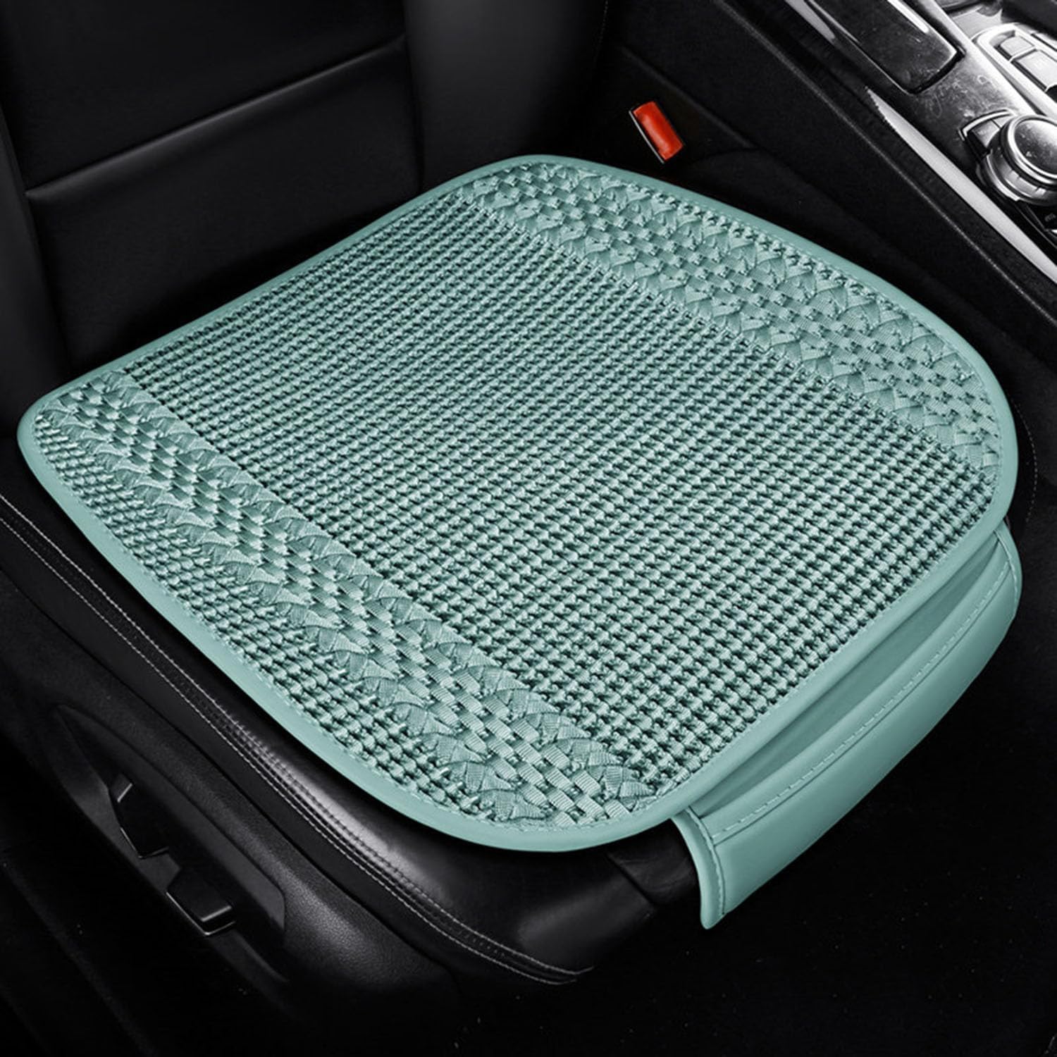 Ice Silk Car Seat Cushion Set for Jeep Grand Cherokee 2010-2025 Four Seasons Breathable Woven Pad Anti Slip Cooling Bottom Interior Accessories Green Style