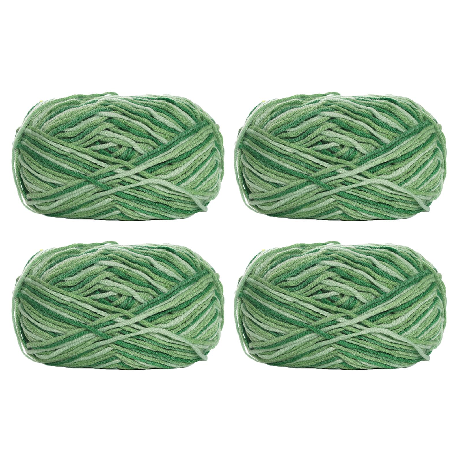 Jarsense 4pcs*50g Wool Yarn for Crochet, Acrylic Yarn Set for DIY Craft Projects Blankets Clothes, Double Knitting Yarn (Green)