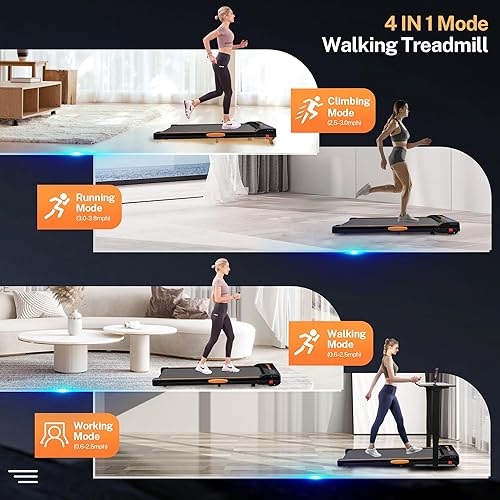Miniatura 9 de Caminadora con inclinación, para debajo del escritorio, cinta de correr portátil para oficina en casa, caminadora 4 en 1 para caminar y correr,