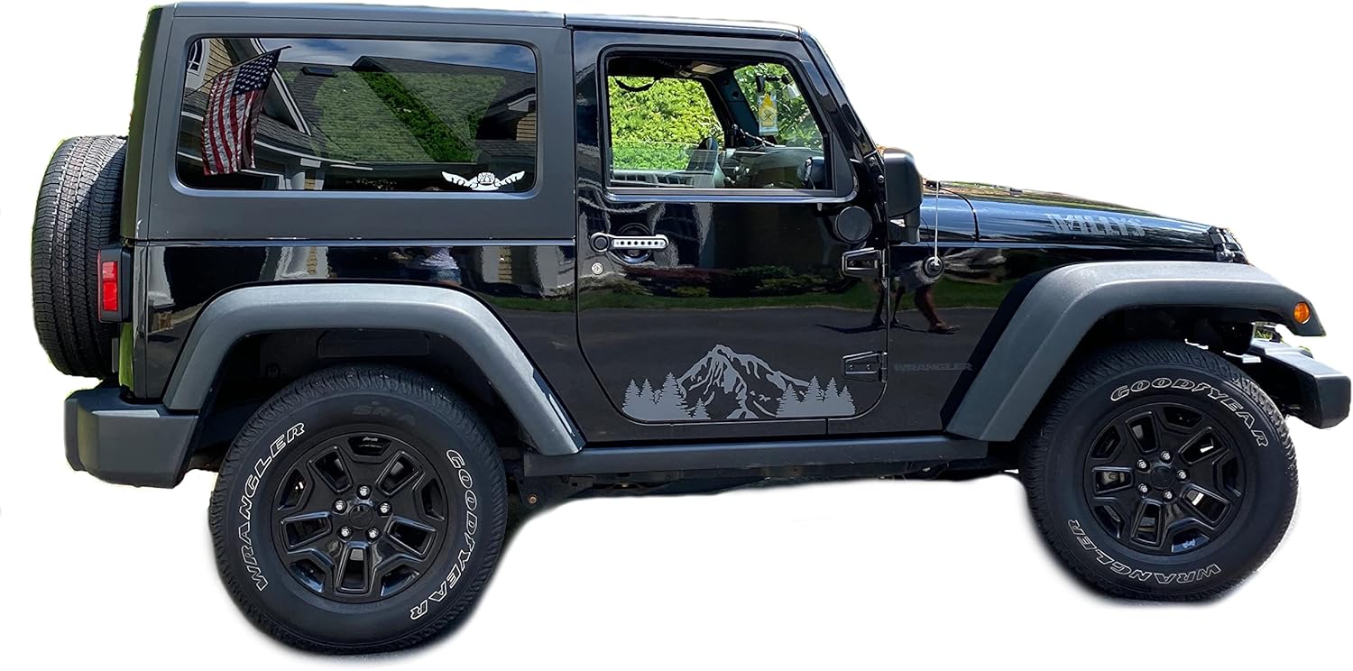 Mountain and Trees for Doors of TJ, JK, JL Jeep Wrangler and JT Gladiator (JL 2 Door Wrangler (2018-Present))