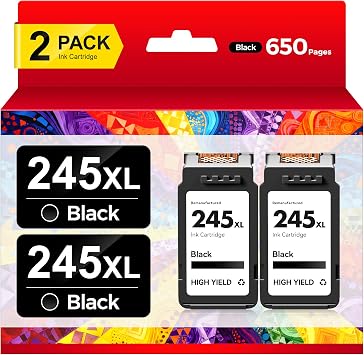 245XL PG-245XL Black Ink for Canon 245XL PG245XL 245 Compatible for Canon PIXMA MX490 TS202 TR4520 MG2525 TS3322 TS3320 TS3522 TS302 TR4720 MG2522 MG2500 MG2520 MX492 TR4522 TS3122 TS3100 Printer