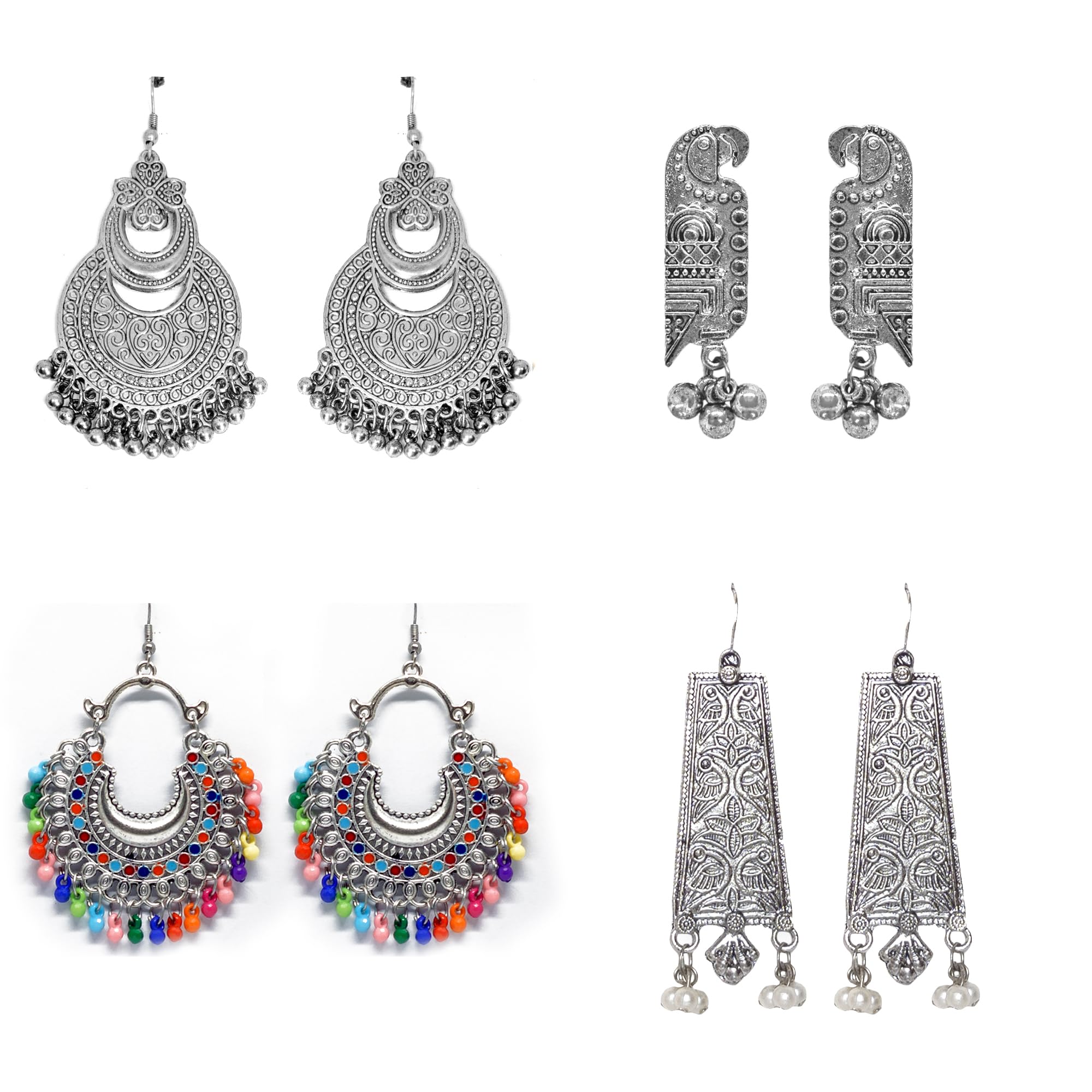 MYALANKAR | Earring Combo Of Four Afghani Jhumka Design | Combo Ear ring Jhumka | Ideal for Day-to-Day Wear & Rakhi, Navratri, Diwali Gifts | Traditional Multi Design Combo Of Jhumka (B0DF7QXKBS) Amazon Price History, Amazon Price Tracker