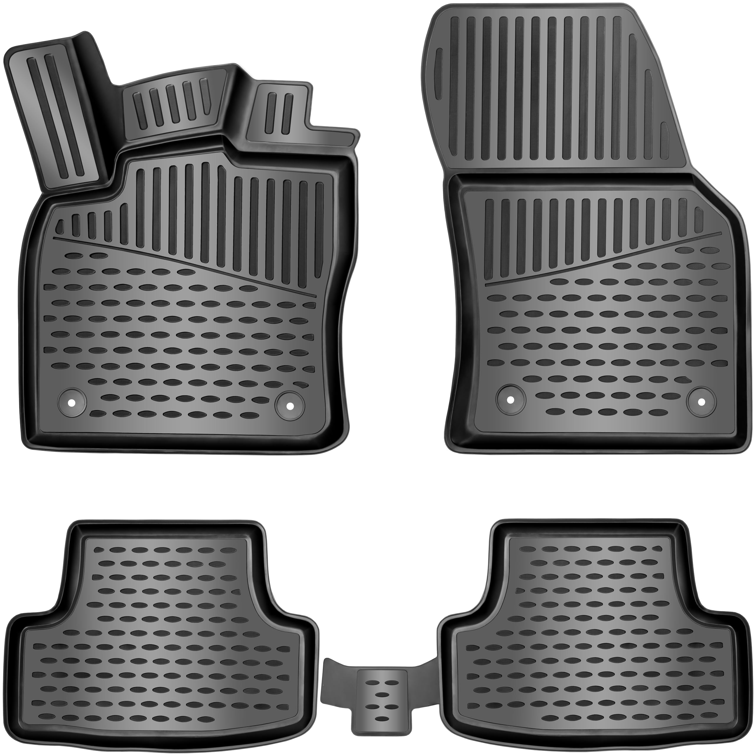 ELMASLINE 3D Gummimatten Set für VW Golf 8 (VIII) Baujahr 2020-2026 | Extra hoher 5cm Rand Fußmatten - Zubehör | Passt Nicht in Mild-Hybrid/E-TSI !!!