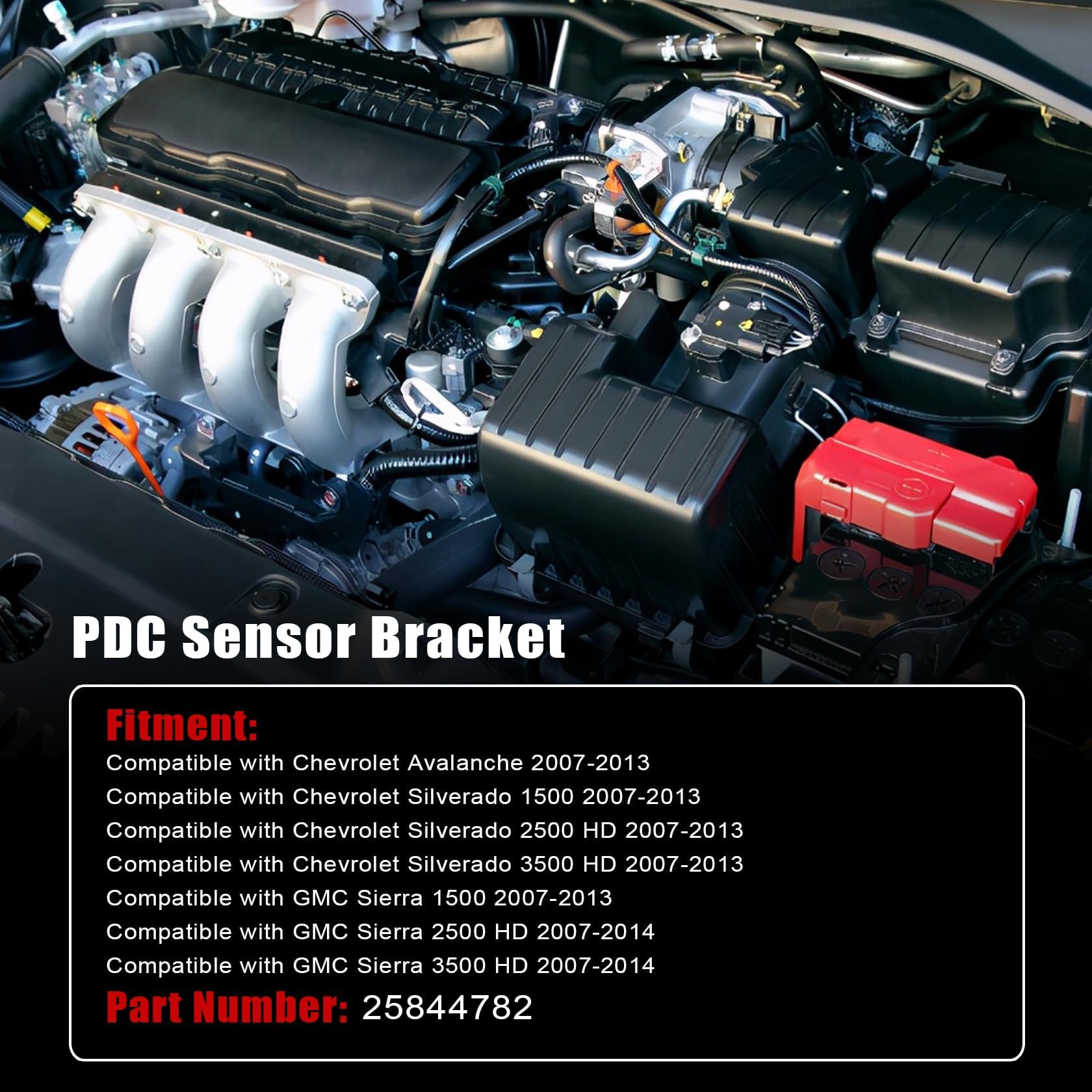 FZJDSD 4Pcs Black Rear Bumper Parking Aid Assist Sensor Bracket Bezel Housing 25844782 Compatible with Chevrolet Silverado Avalanche 2007-2013 GMC Sierra 1500 2500 HD 3500 HD 2007-2014